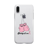 Bring It On Breast Cancer Awareness Boxing Clear Phone Case