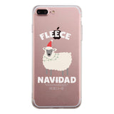 Fleece Navidad Clear Case Cute Christmas Phone Cover Gift For Teens