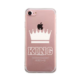 King  Couple Matching Phone Case Cute Clear Phonecase