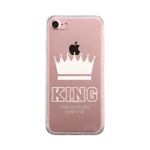 King  Couple Matching Phone Case Cute Clear Phonecase