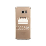 King  Couple Matching Phone Case Cute Clear Phonecase