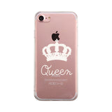 Queen Couple Matching Phone Case Cute Clear Phonecase