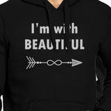 I'm With Beautiful And Handsome Matching Couple Black Hoodie