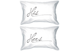 His and Hers Pillowcase - Simple Elegant His and Hers Couple Pillow Covers
