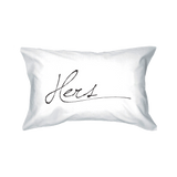 His and Hers Pillowcase - Simple Elegant His and Hers Couple Pillow Covers