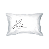 His and Hers Pillowcase - Simple Elegant His and Hers Couple Pillow Covers