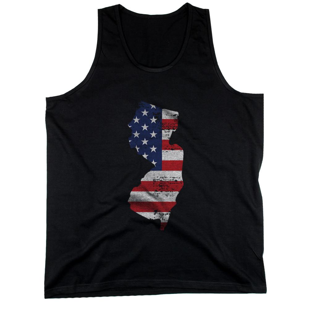 NJ State USA Flag Men's Tank Top New Jersey American Flag Tanks