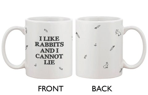 Funny and Cute Bunny Ceramic Coffee Mug - I Like Rabbits and I Cannot Lie