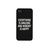 Nobody Happy Black Slim Fit Cute Phone Cases For Apple, Samsung Galaxy, LG, HTC
