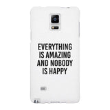 Nobody Happy White Slim Fit Cute Phone Cases For Apple, Samsung Galaxy, LG, HTC