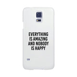 Nobody Happy White Slim Fit Cute Phone Cases For Apple, Samsung Galaxy, LG, HTC