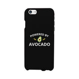 Powered By Avocado Black Phone Case Simple Graphic Phone Case