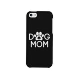 Dog Mom Black Phone Case Cute Graphic Rubber Coat For Dog Lovers