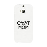 Cat Mom White Phone Case Unique Graphic Slim Fit For Cat Lovers