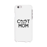 Cat Mom White Phone Case Unique Graphic Slim Fit For Cat Lovers