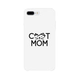 Cat Mom White Phone Case Unique Graphic Slim Fit For Cat Lovers