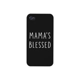 Mama's Blessed Black Phone Case Unique Graphic Gift For New Moms
