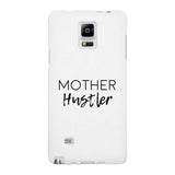 Mother Hustler White Phone Case Simple Design Rubberized Grip