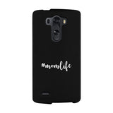 Momlife Black Phone Case Trendy Design Ultra Slim Rubber Coat