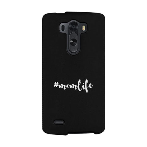 Momlife Black Phone Case Trendy Design Ultra Slim Rubber Coat