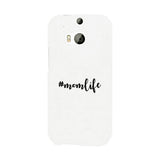 Momlife White Phone Case Trendy Design Ultra Slim Rubber Coat