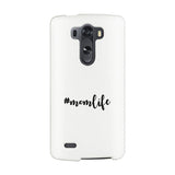 Momlife White Phone Case Trendy Design Ultra Slim Rubber Coat