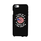 Land Of The Free Home Of The Pizza Black Phone Case