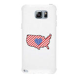 USA Map American Flag White Phone Case