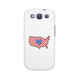 USA Map American Flag White Phone Case