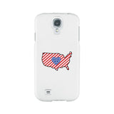 USA Map American Flag White Phone Case