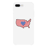 USA Map American Flag White Phone Case