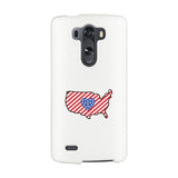 USA Map American Flag White Phone Case