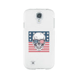Skull American Flag White Phone Case