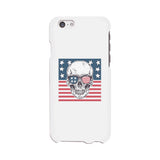 Skull American Flag White Phone Case