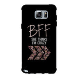BFF Floral Crazy Best Friend Black Matching Phone Cases