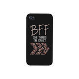 BFF Floral Crazy Best Friend Black Matching Phone Cases