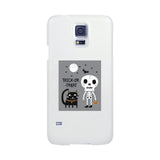 Trick-Or-Treat Skeleton Black Cat White Phone Case