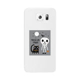 Trick-Or-Treat Skeleton Black Cat White Phone Case