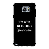 I'm With Beautiful-Left Black Phone Case