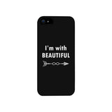 I'm With Beautiful-Left Black Phone Case