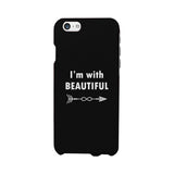 I'm With Beautiful-Left Black Phone Case