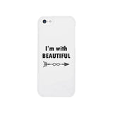 I'm With Beautiful-Left White Phone Case