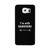 I'm With Handsome-Right Black Phone Case