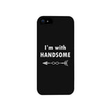 I'm With Handsome-Right Black Phone Case
