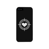 To Heart Target-Right Black Phone Case