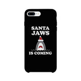 Santa Jaws Is Coming Black Phone Case