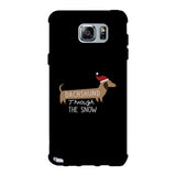 Dachshund Through The Snow Black Phone Case