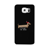 Dachshund Through The Snow Black Phone Case