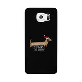 Dachshund Through The Snow Black Phone Case