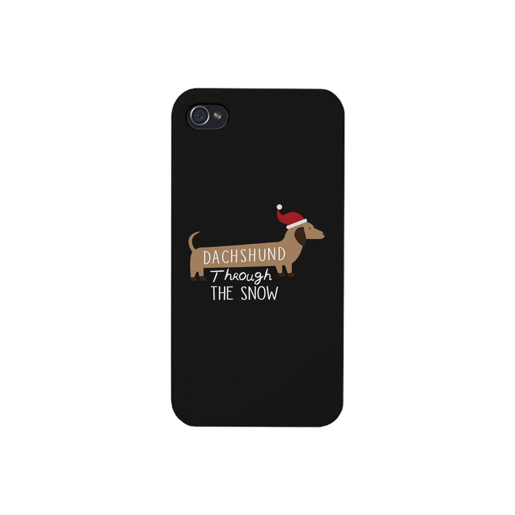 Dachshund Through The Snow Black Phone Case